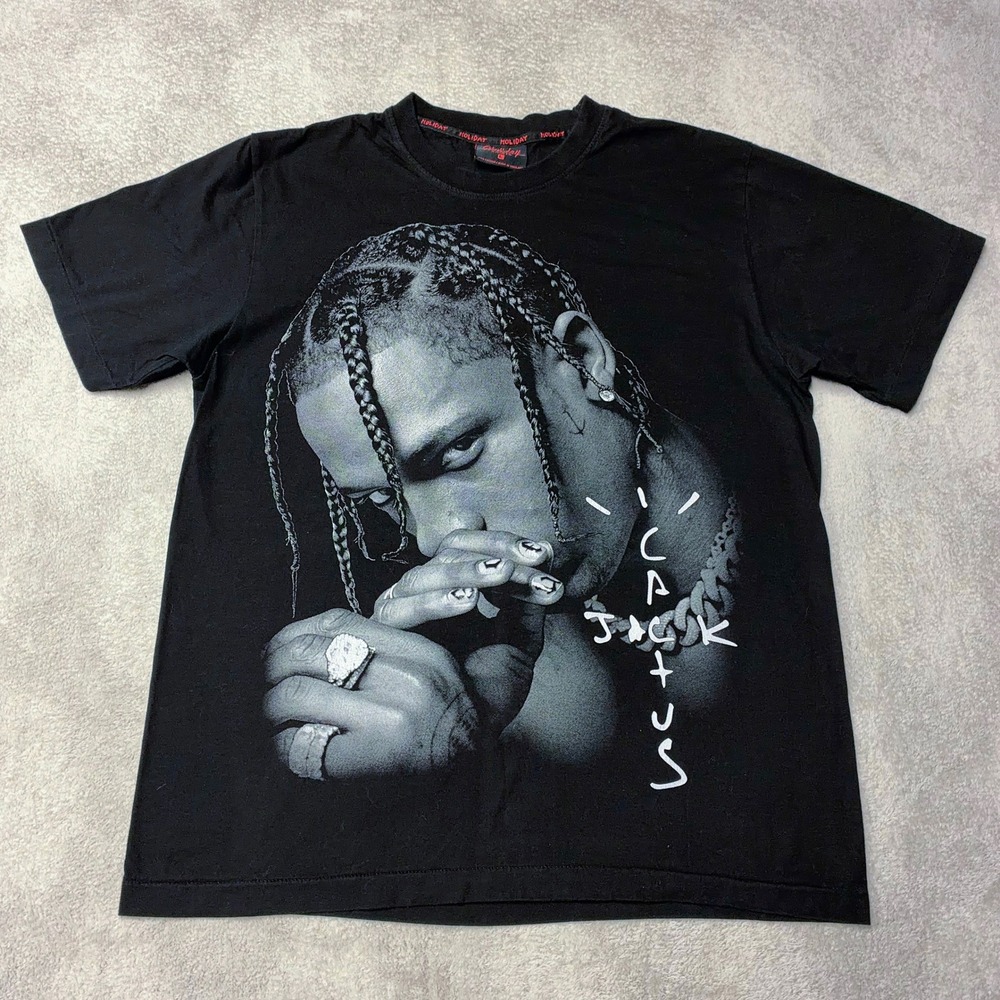 Travis Scott Cactus Jack T-Shirt Look Mom I Can Fly Double Sided AOP Mens L